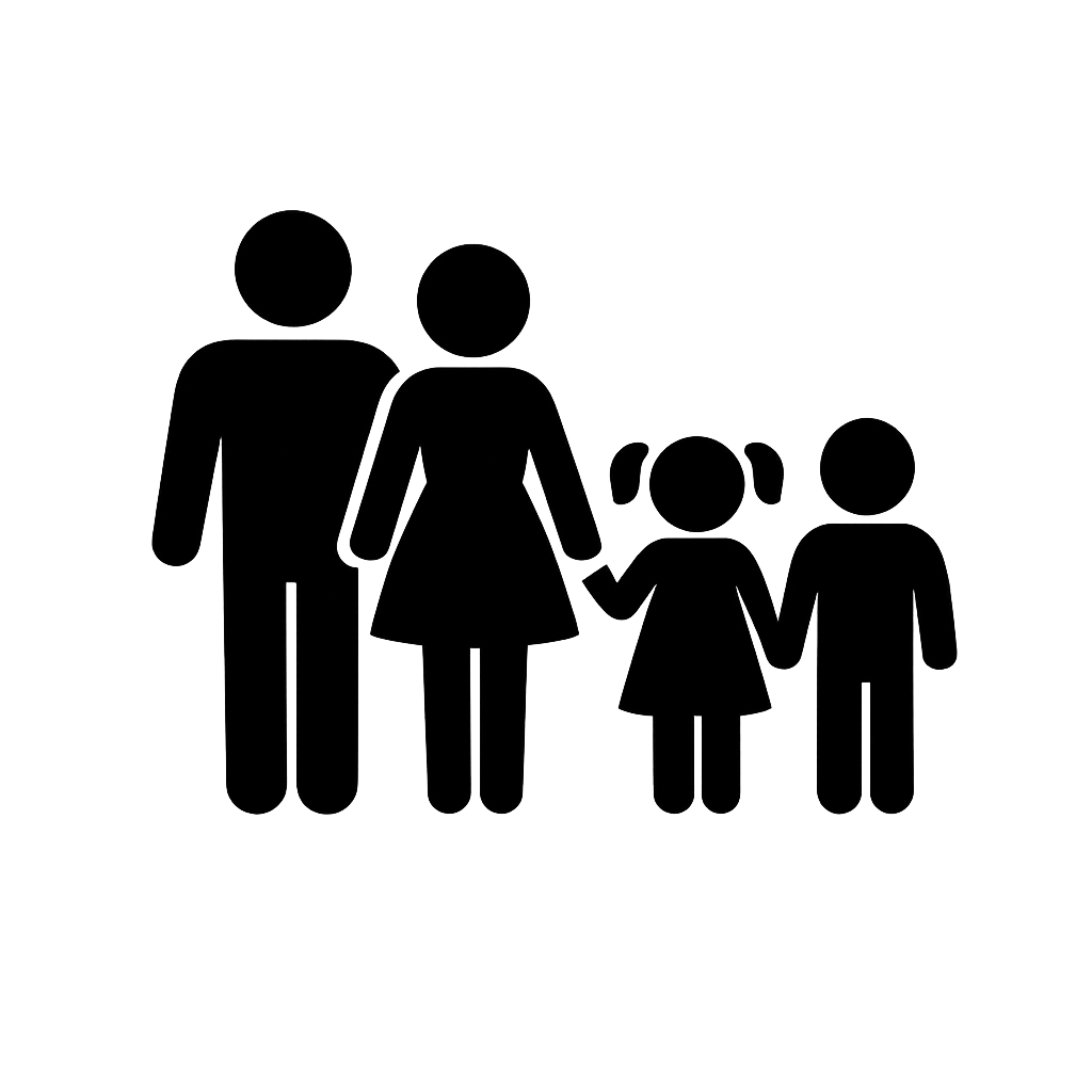 Familie Icons Mann Frau Kinder